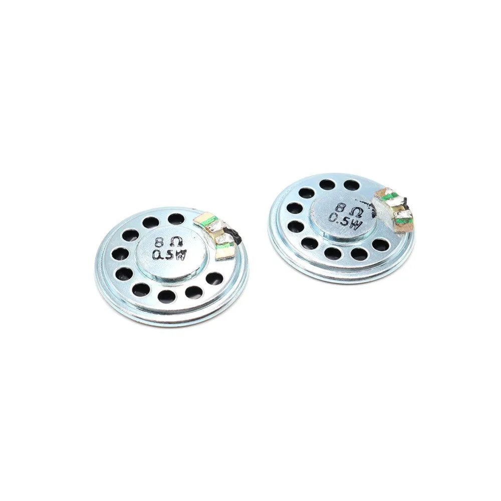 20PCS 29MM Iron Case Speaker 8Ω0.5W Internal Magnetic Ultra-thin Mylar Round Speaker Smart Home Environmental Protection Speaker