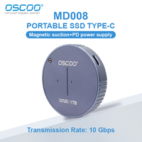 OSCOO SSD 512GB 1TB 2TB Portable SSD M.2 2242 PCIe3.0 External Magnetic SSD Iphone 15Pro/Pro Max Type C PD3.0 100W Fast Charging