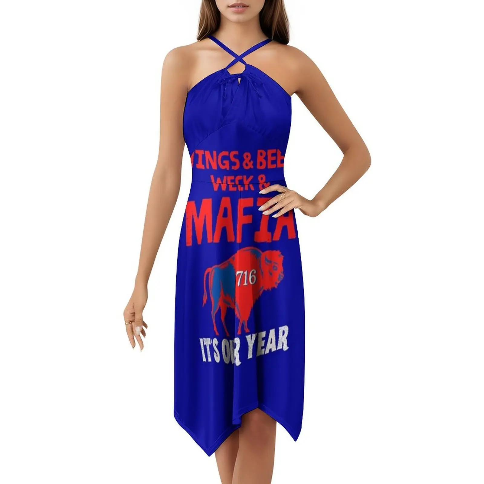 # فواتير مافيا 716 فستان بوهيمي عتيق بأكمام منتفخة أو خيارات بدون أكمام للنساء فساتين فواتير مافيا 716 نيويورك Bflo Wny