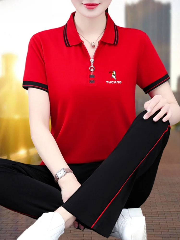 

TUCANO Ice Silk Qui Dry Sports Set Women Summer 2025 New Thin Casual ort Sve Work orm Two Piece Set