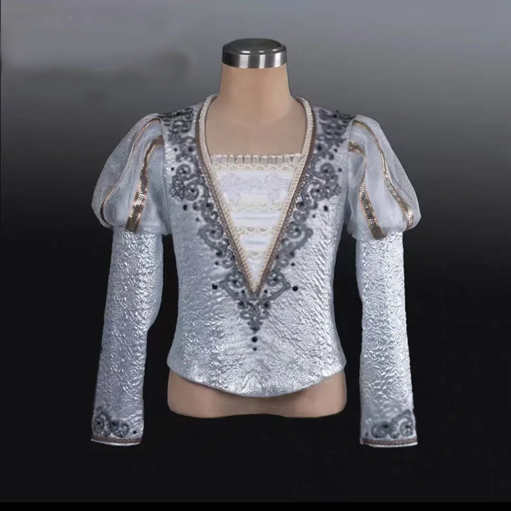 

High Quality Raymonda Man Grey Ballet Tunic Jacket For Competition,Coppélia Ballet Costume For Men Custom Made Good Offer