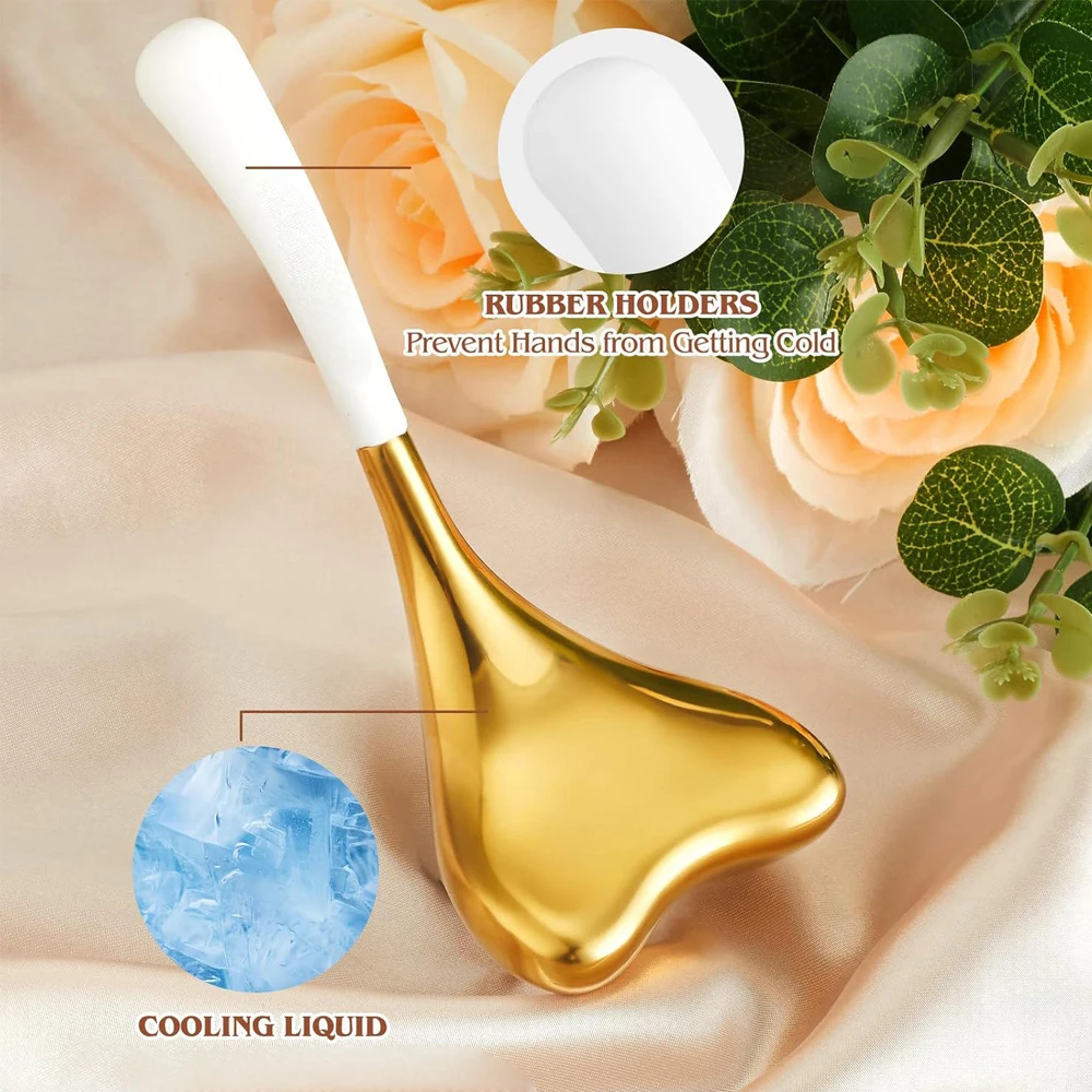 أدوات العناية ببشرة الوجه من آيس جلوبز للنساء، عيون الوجه، من الفولاذ المقاوم للصدأ، أدوات تدليك لتجميل الوجه، هدية عيد ميلاد