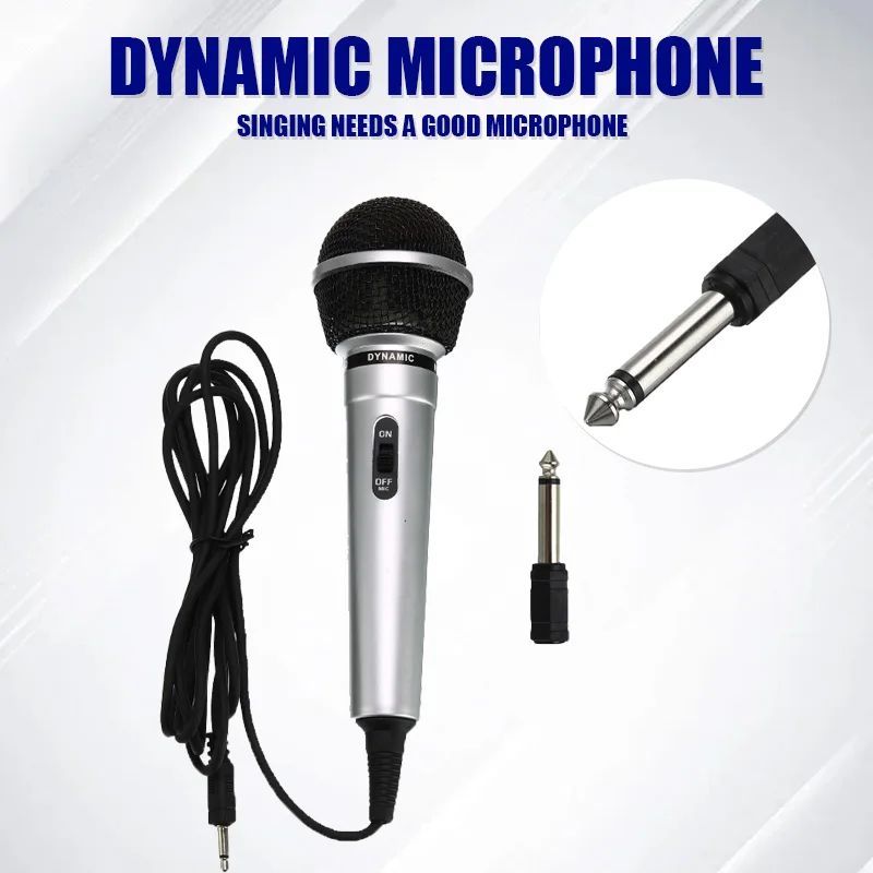3.5Mm Có Dây Đen Bạc Di Động Công Cộng Phát KTV Karaoke Giai Đoạn Cầm Tay Lửng Với 6.5Mm