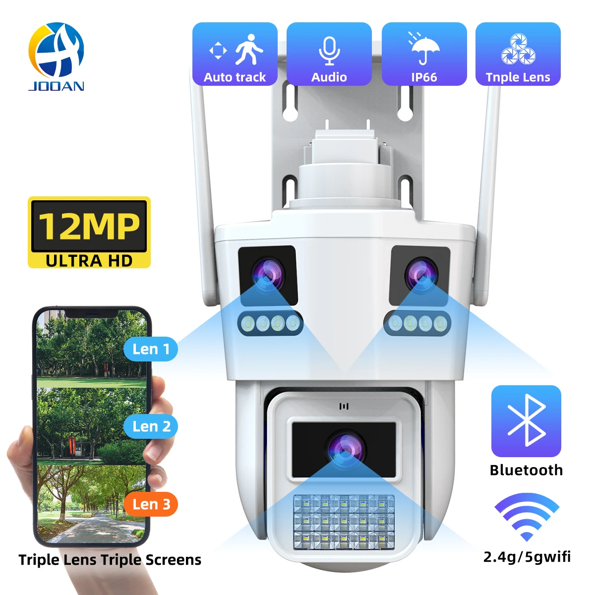 jooan-12mp-trois-objectifs-camera-ip-ptz-exterieur-trois-ecrans-vision-nocturne-5g-wifi-camera-de-securite-suivi-automatique-camera-de-videosurveillance