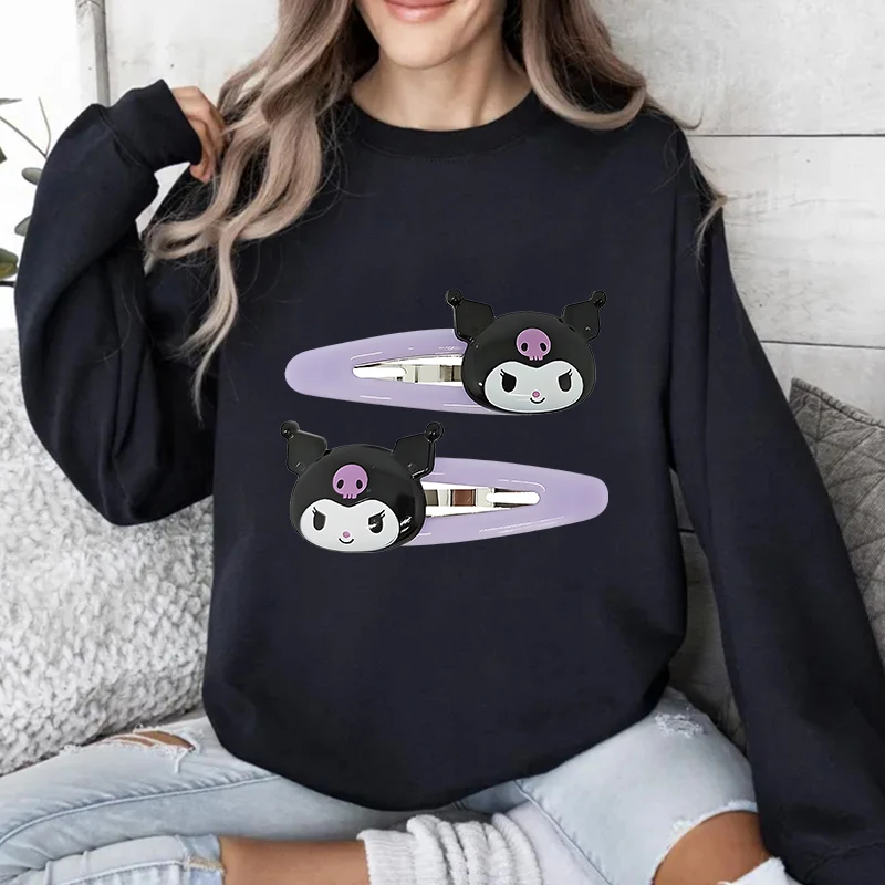Pullovers Start Of School Season Sweatshirts sweater Hoodies Clothes Long Sleeves Women Clothing Cute Ladies Top Kuromi Clothing