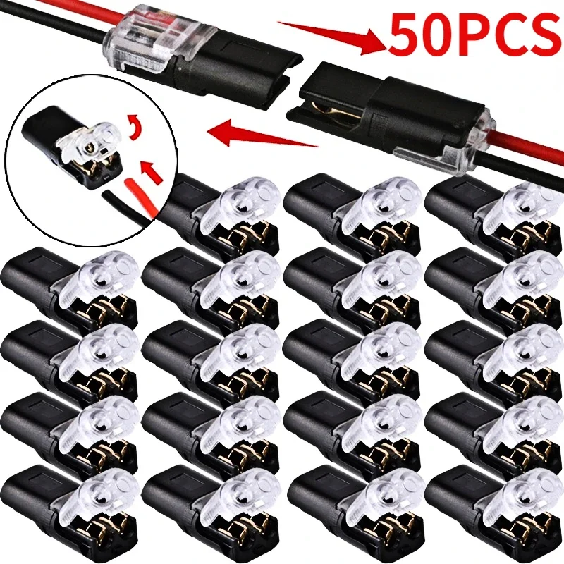 1/50pcs 2 Pin Way Plug Car Waterproof Electrical Connector Wire Cable Automotive Electrical Connectors Strip Terminal Connection