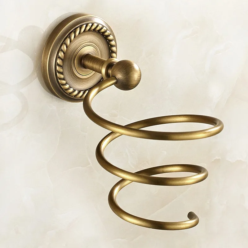All-copper electric hair dryer rack, non-punching bathroom wall-mounted bathroom rack, European-style storage household goods