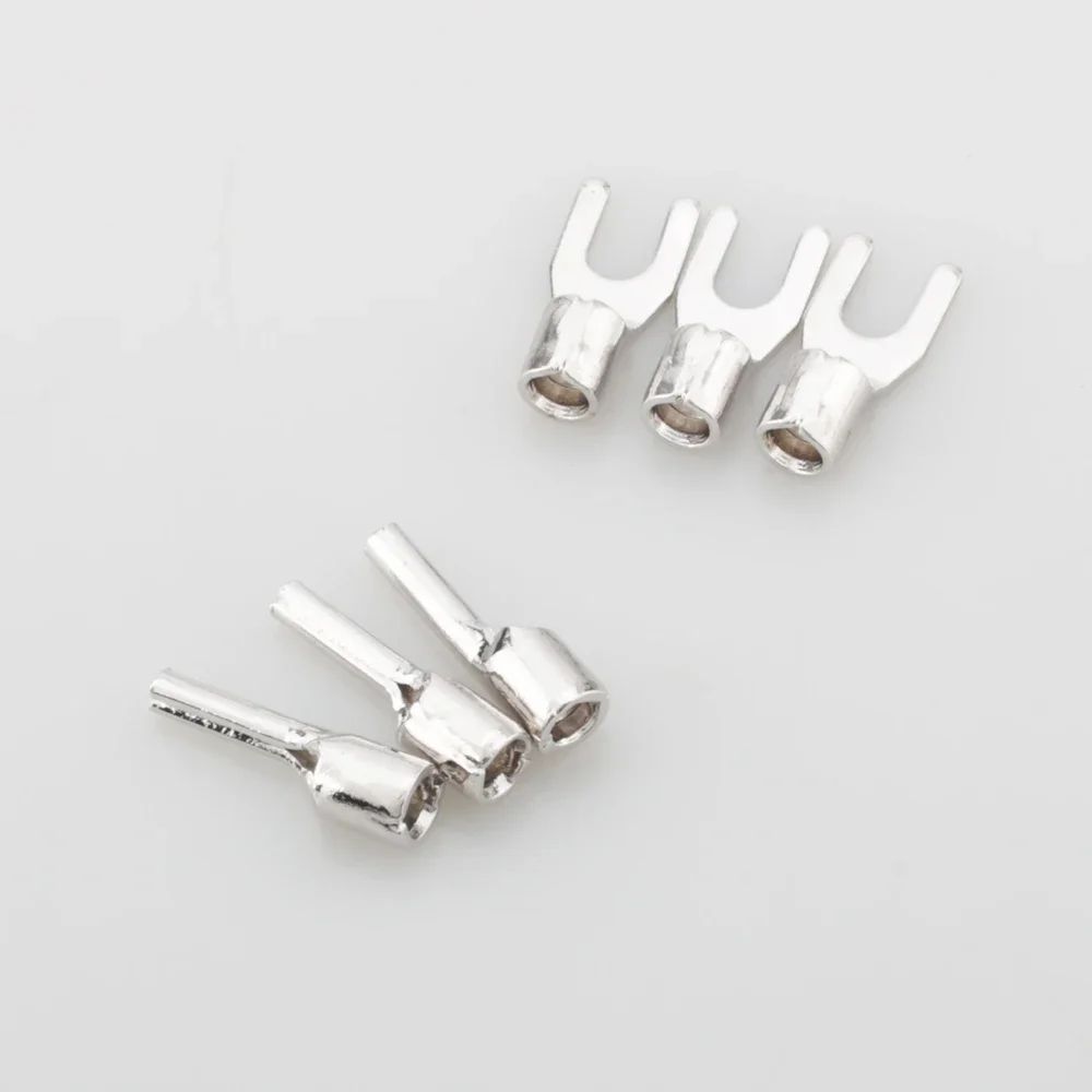 VIBORG VP201R + VP202R conector de alimentación de alta gama chapado en rodio de cobre puro para terminal Y 3 pala + 3 plátano