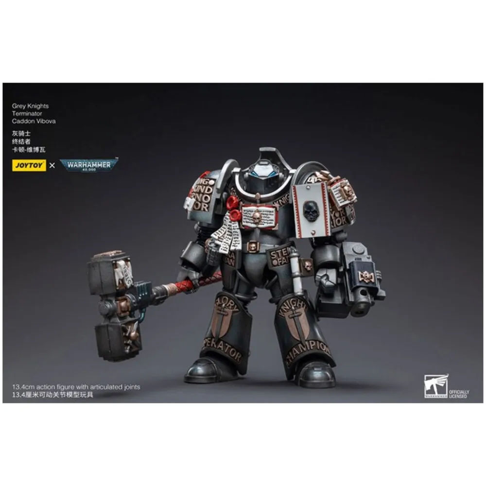 JOYTOY Warhammer 40k สีเทาอัศวิน Nemesis Dreadknight (รวมตัวเลขการกระทํา) ตัวเลขการกระทําตกแต่งคอลเลกชันต้นฉบับ