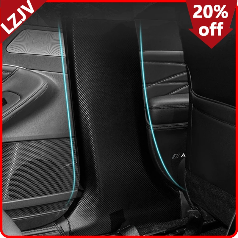 LZJV Car Inner Door Column Protection B Pillars Sticker Safety Belt Buckle Anti-scratch Black Fit For Camry 2018 2019 2020 2021