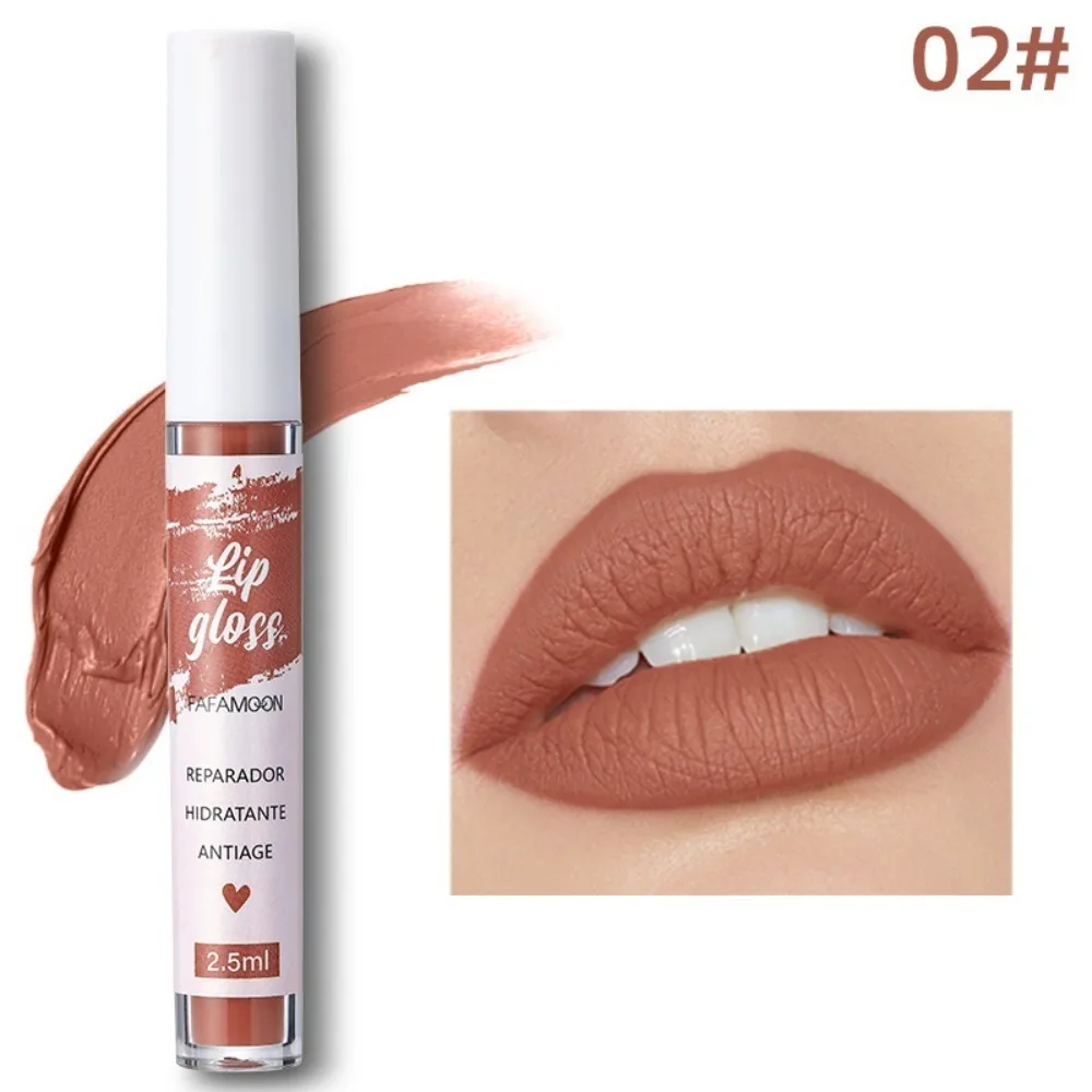 Sexy Long Lasting Velvet Matte Nude Lip Gloss Lip Makeup Non-stick Cup Matte Lipstick Make-up Cosmetic Liquid Lipstick Women