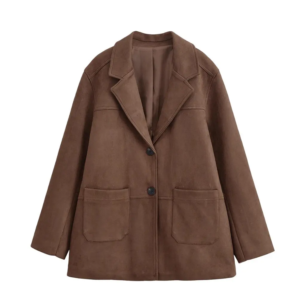 여성용 신상 가을 출퇴근 스웨이드 수트 재킷 패셔너블 캐주얼 아우터웨어 비즈니스 및 여행용