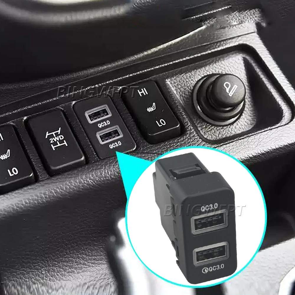 Car USB Charger PD Quick Charge QC3.0 Phone Charging Adapter Outlet Button For Great Wall Haval M6 H6 Wingle 5 Wingle 6 11-17