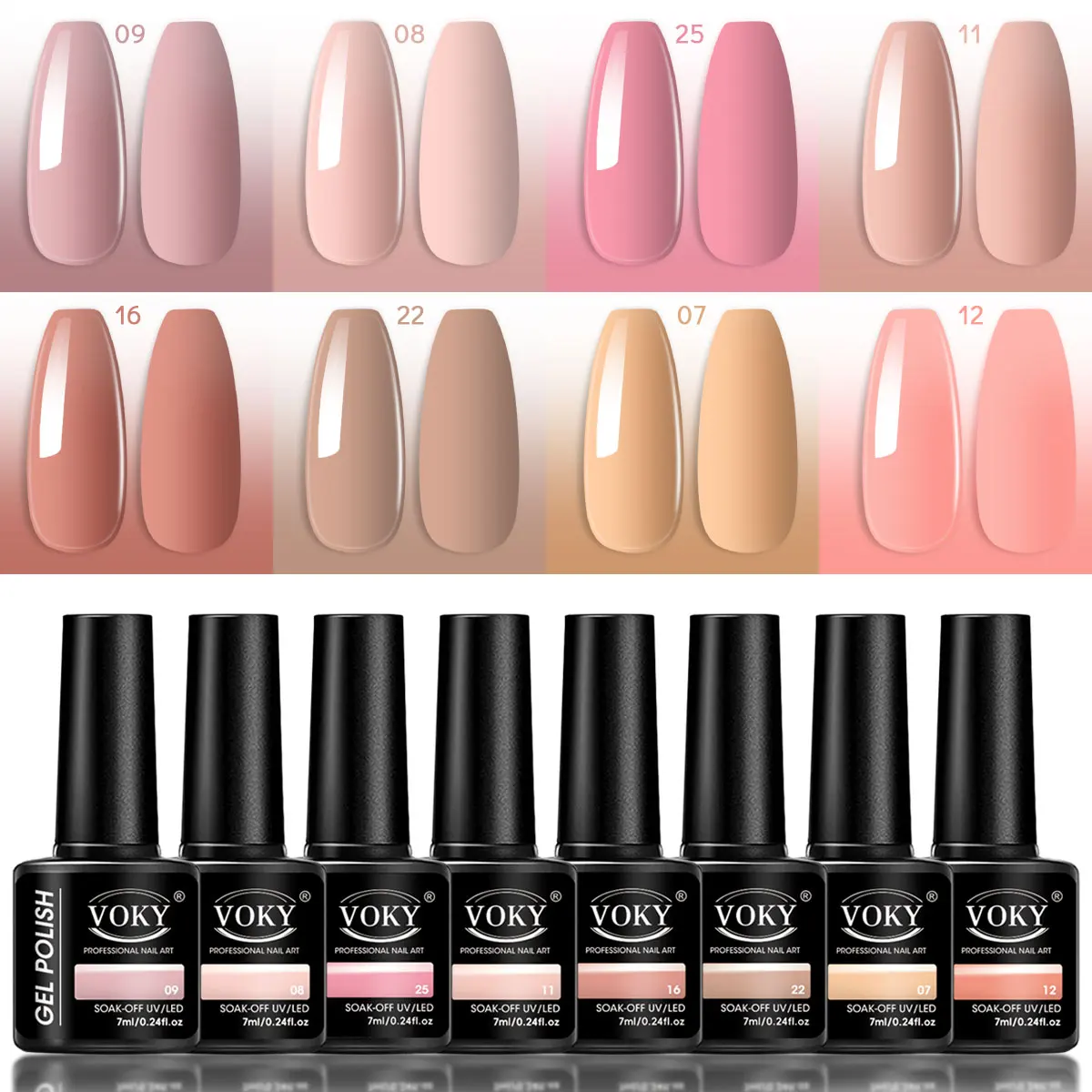 

VOKY 8-Piece Festive Travel Nail Gel Color Set - A Simple Everyday Style, Perfect Gift for Women on Special Occasions