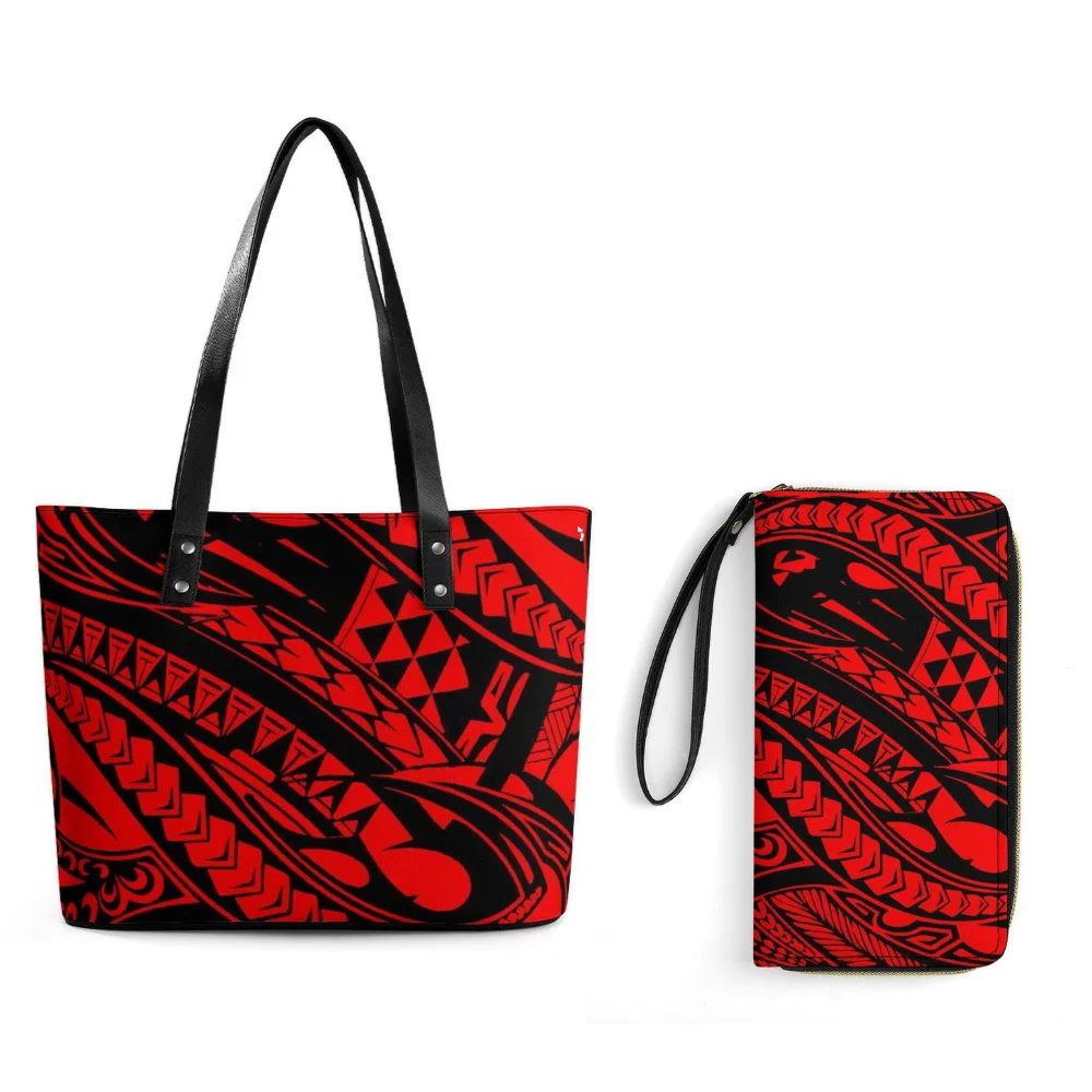 

Stylish Customizable Polynesian Tote Women Large Capacity Travel Handbag Casual Design Everyday Fashion