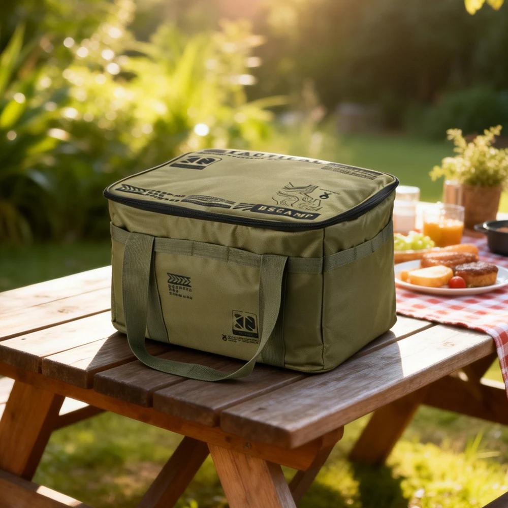 Thickened 30/42L Camping Storage Bag Foldable Waterproof Picnic Storage Bag Large Capacity Sturdy Storage Boxes Outdoor