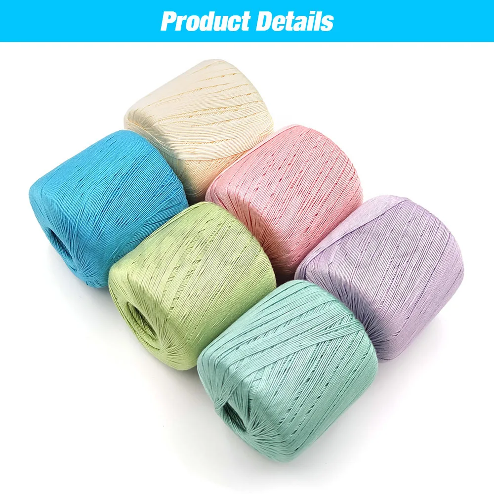 50g Lace Yarn Soft Crocheting Knitting Thread For Handmade Craft DIY Supplies Sweater Handbag Scarves Shawls Hats Making view 4