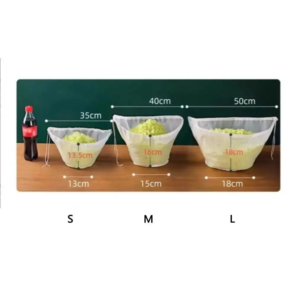 New Bowl Shape Kitchen Food Filter Net Drawstring Anti-blocking Nylon Filter Bags Reusable Easy to Clean Food Dehydrat Strainer