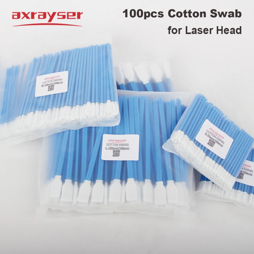 

100pcs Industry Cotton Micro Swab Dus Off Fiber Laser Tools Anti-static for Cleaning Laser Lens Protective Windows Head Parts