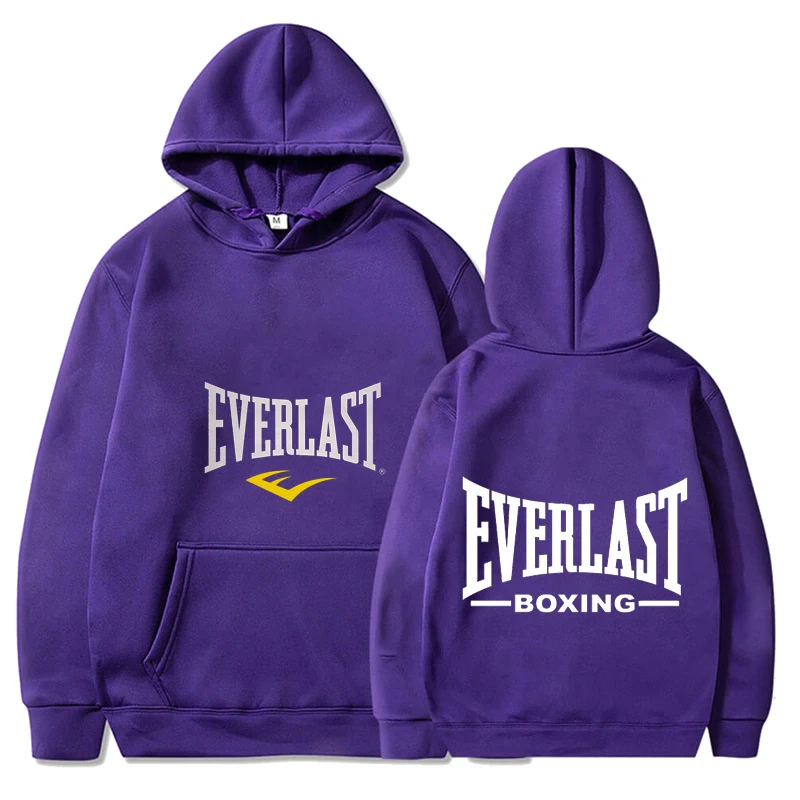 Harajuku Casual New Arrival Everlast Logo Font Graphic  Hombre  Pullover Hoodies Classic Hot Product  Hot Sale Streetwear