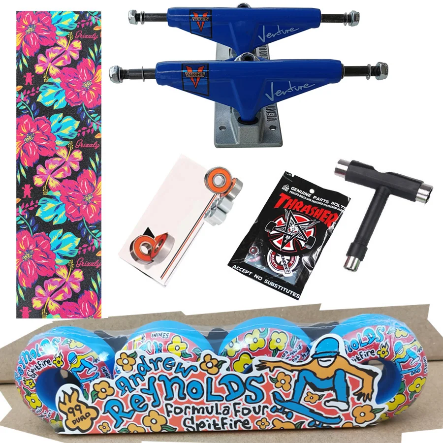 Spitfire Rad geschmiedet 5,25 Zoll Venture Skateboard Trucks gute Qualität Pro Chrom Stahl Lager Griff band Skateboards