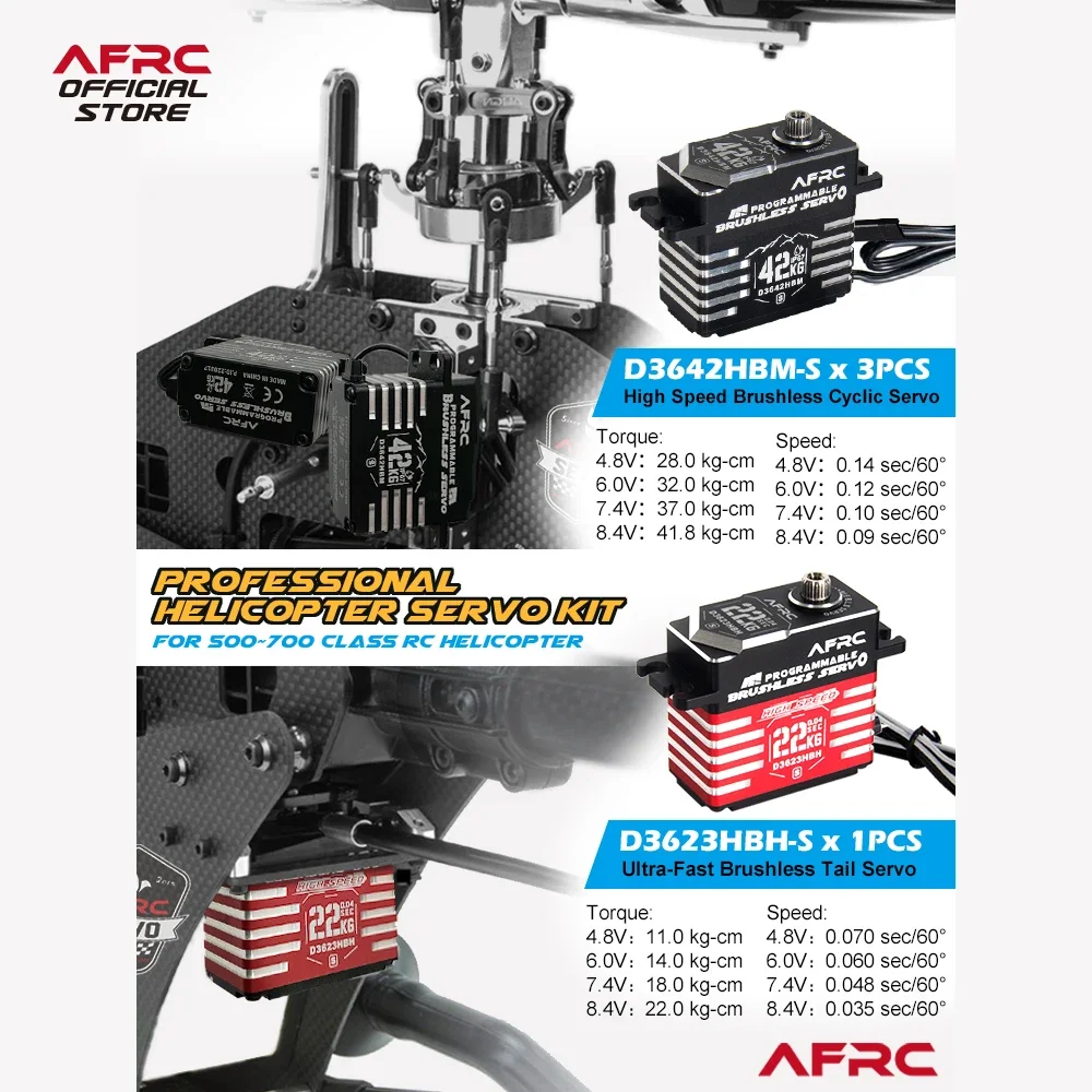 AFRC 전문 헬리콥터 F3C 브러시리스 서보 키트, ALIGN 800 OXY5 MEG, SAB 고블린 RAW, 500-900 클래스 헬리콥터 업그레이드