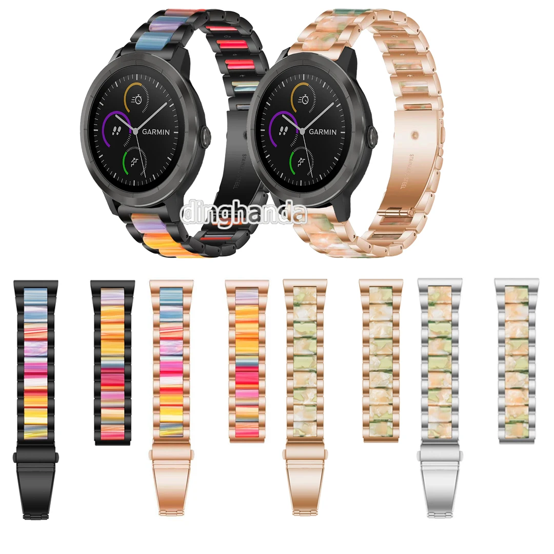 

20/22mm Strap Resin+Zinc Alloy Band with tools For Garmin Forerunner 645 245 55 158 255/ Venu Sq/ Vivoactive 3 4/Venu2 45mm