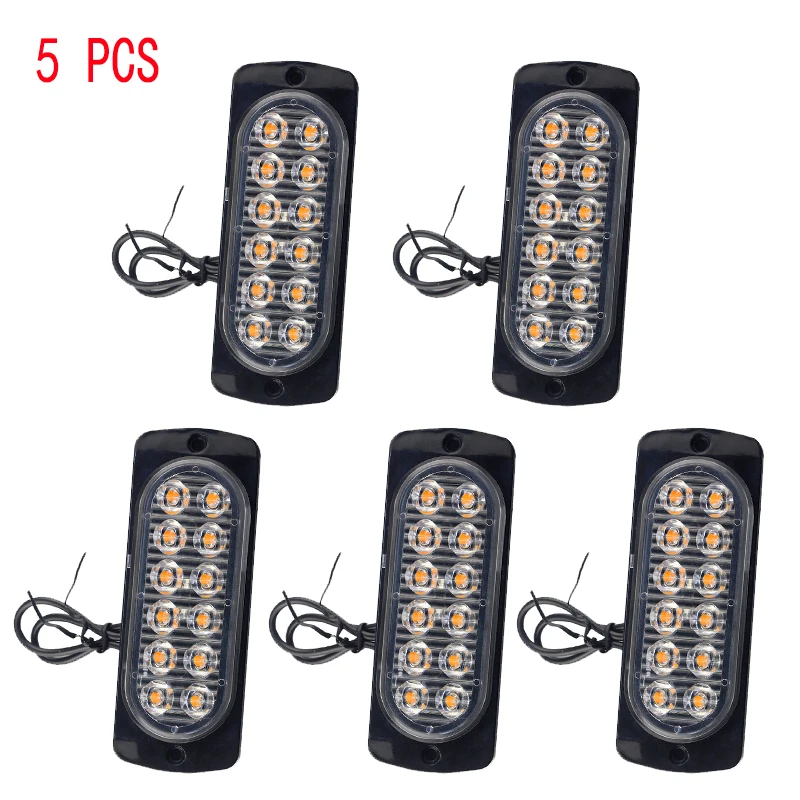 5pcs Ultra-thin 12 LED side marker light for cars/trucks/trailers with IP65 waterproof rating