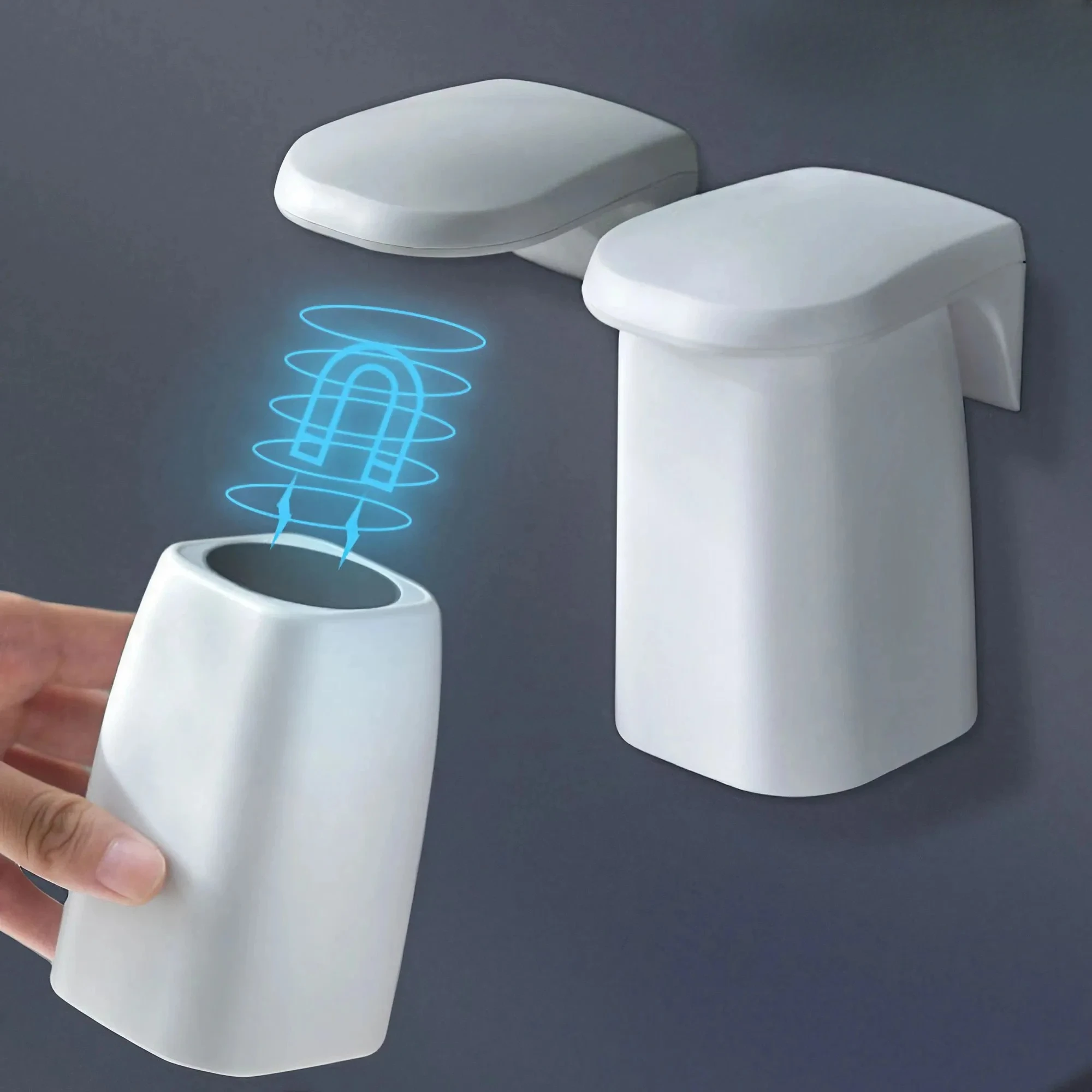 

Magnetic Suction Mouthwash Cup Wall Mounted Magnet Toothbrush Holder for Home Bathroom Shower Drain Rack Brushing Accessories