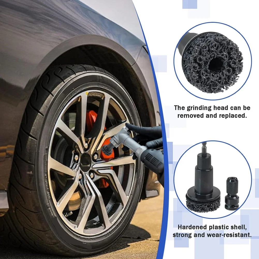 

AT29-Wheel Hub Cleaning Tool, Brake Hub Cleaning Kit, Wheel Stud Cleaner With 10 Head Stud Grinding Maintenance Cleaner Kit