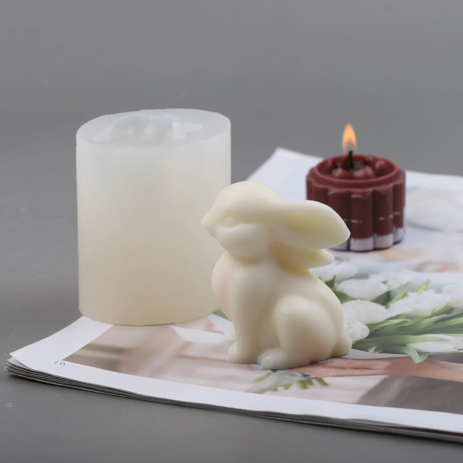 Three-dimensional Rabbit Baking Mold DIY Scented Candle Home Decoration Mousse Cake Silicone Mold