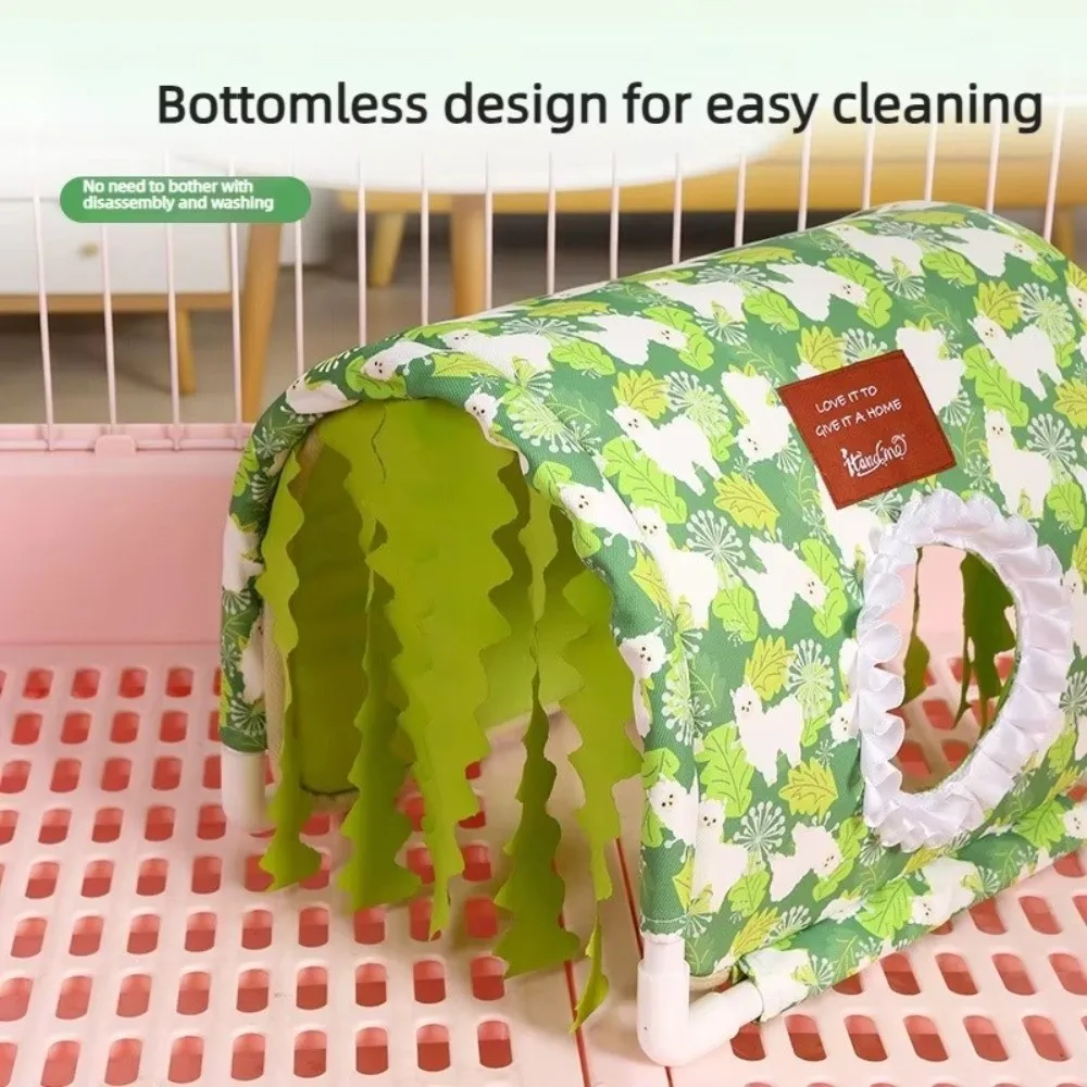 Cute Summer Hamster Shelter Large Tassel Tunnel Small Animal Cage Bottomless Ventilated Cool Tunnel For Rabbit Dutch Pig