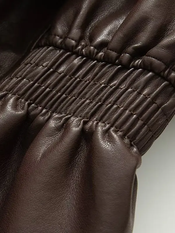 Faion feminino couro pu motociclista jaet falso agasalho de duas peças elástico gola com zíper solto ajuste longo casaco sve