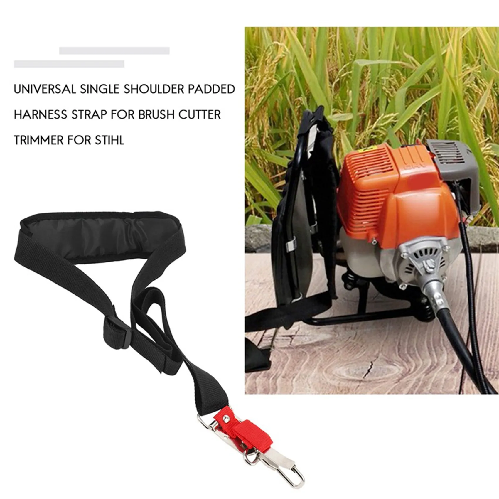 Universal Single Shoulder Padded Harness Strap For Brush Cutter Trimmer For Stihl