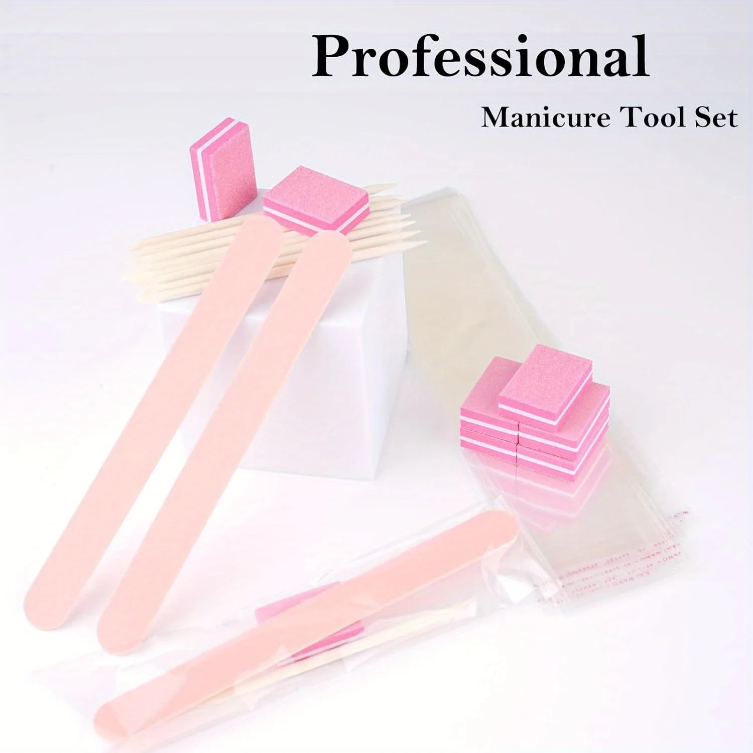 25Set Disposable Manicure Kit,Nail Tool Kit Including 25pcs Mini Nail Buffer,25pcs Nail File,25pcs Wood Stick,25pcs OPP Bag