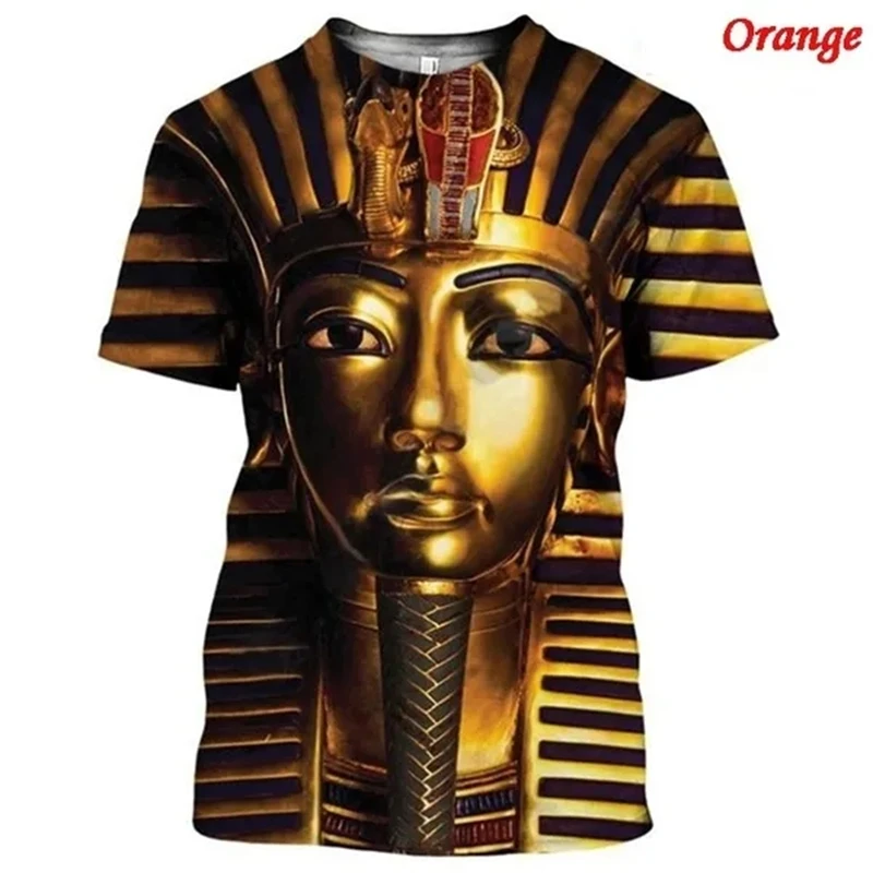 Personality Ancient Egyptian Anubis 3D Printed T Shirt Mens Womens Vintage T-shirts Tops Streetwear Apparel Trendy Unisex Tees