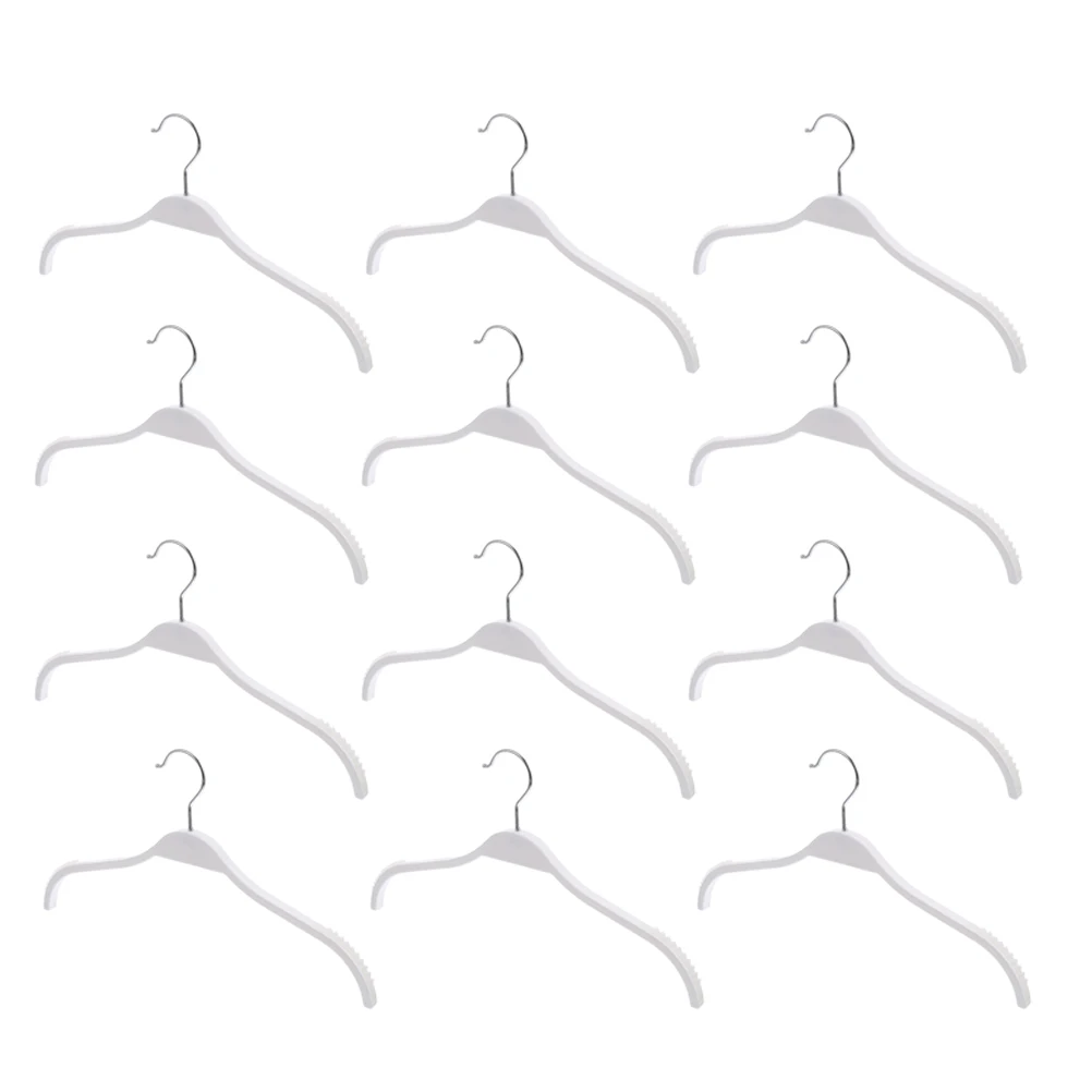 

12 Pcs Seamless Hanger Heavy Duty Plastic Closet Organizers For Clothes Coats Trousers Non Slip Windproof Laundry Dryer Rack