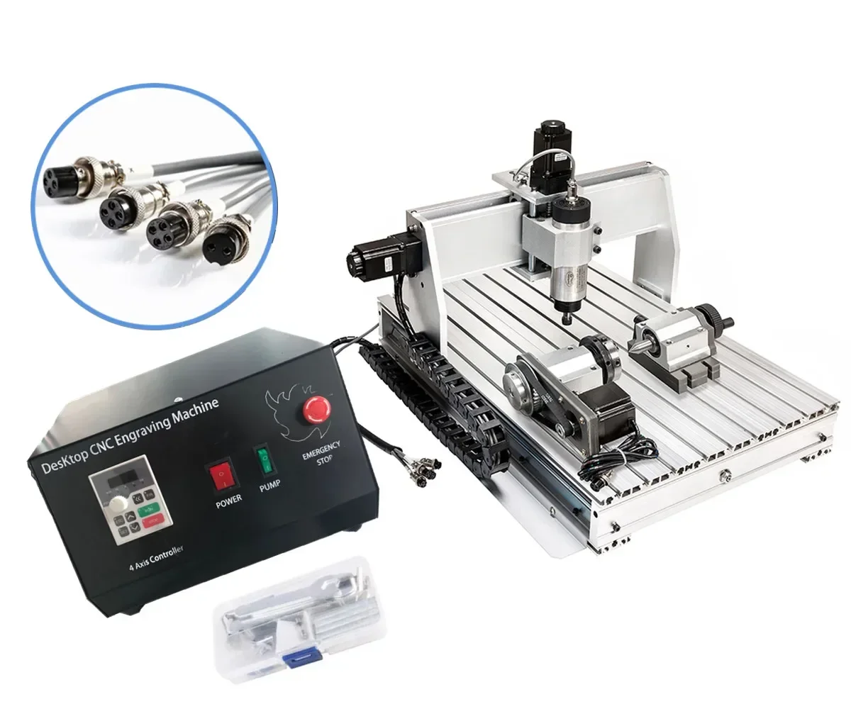 CNC 6040 4 Axis 800W/1500W/2200W Spindle Motor Mach 3 Software  Mini Desktop Cnc Machine