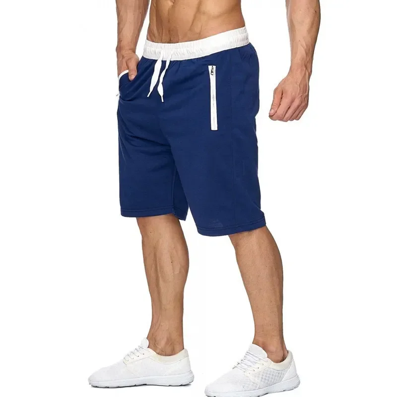 Shorts atléticos de secagem rápida com bolsos com zíper, shorts de corrida masculino, treino de ginástica, fitness, caminhada, novo, verão, 2023