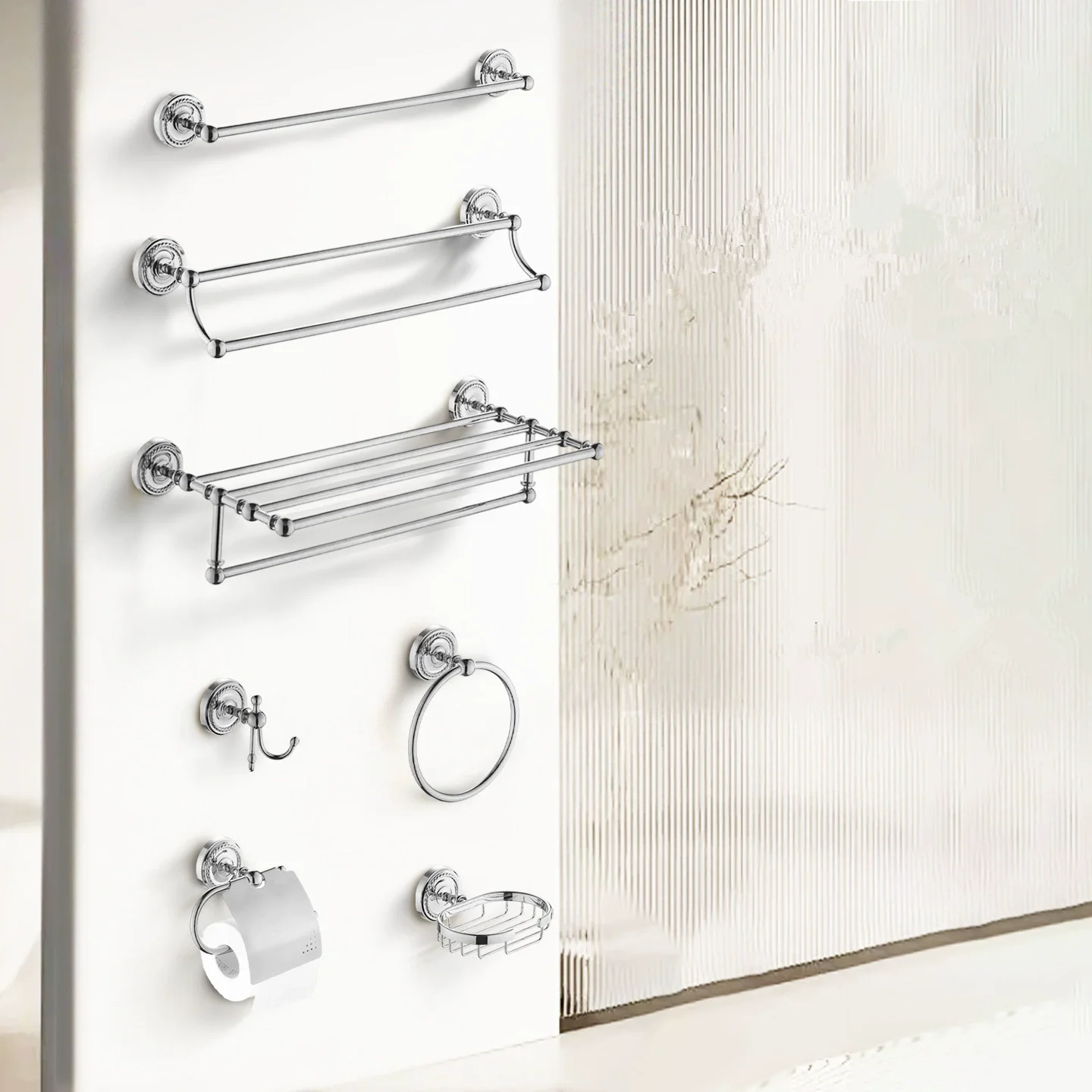 

Brass Bathroom Shelf Chrome Toilet Brush Paper Holder,Towel Bar,Soap Holder,Towel Rack,Glass Shelf,TowelHook bathroom Hardware