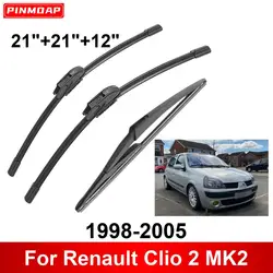 3PCS Car Wiper For Renault Clio 2 MK2 1998-2005 Front Rear Wiper Blades Brushes Cutter Auto Accessories 2002 2003 2004 2005