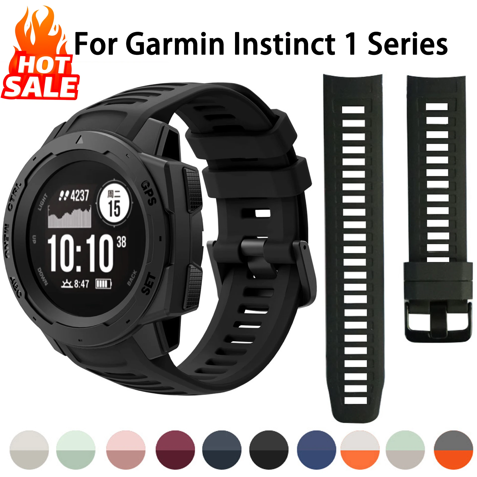 Originalarmband für Garmin Instinct 1, hochwertiges Silikon-Sportarmband, Ersatzarmband, Correa Garmin Instinct 1 Serie – Detail 1
