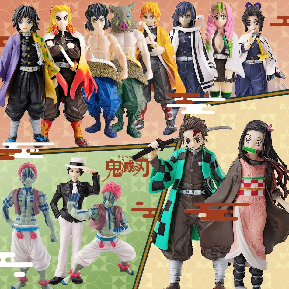 أنيمي شيطان سايير شيطان القاتل كيميتسو نو يابا الشكل كامادو تانجيرو عمل الشكل Agatsuma Zenitsu Nezuko المحارب البلاستيكية نموذج اللعب