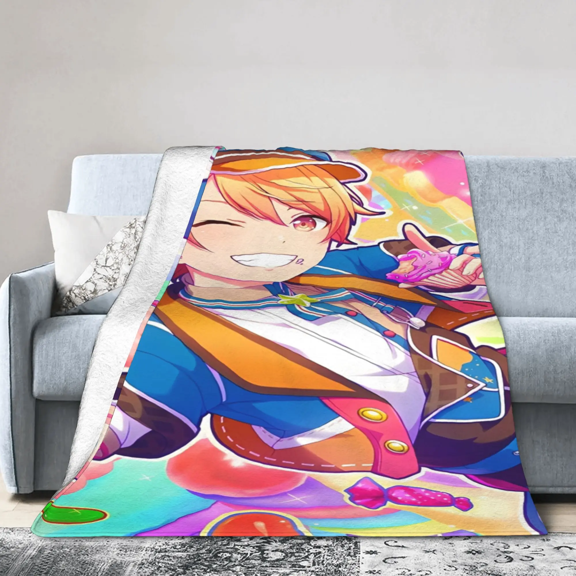 

sekai tsukasa tenma Blanket Lightweight Thin Flannel Novelty Present Throw Blanket Plush Thin Quilt