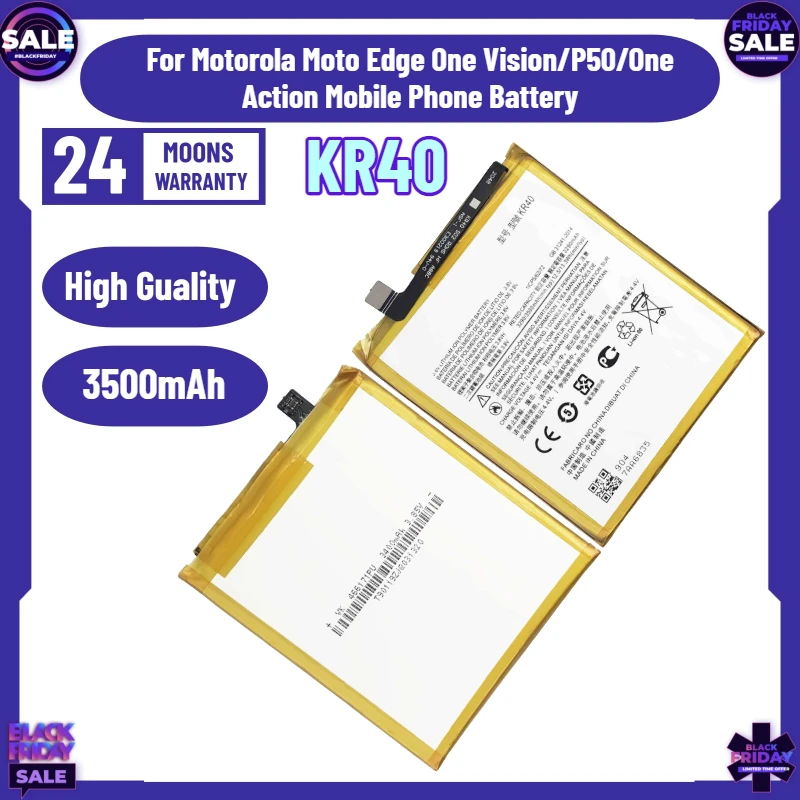 

High Quality KR40 3500mAh Battery for Motorola Moto Edge One Vision/P50/One Action Mobile Phone Battery