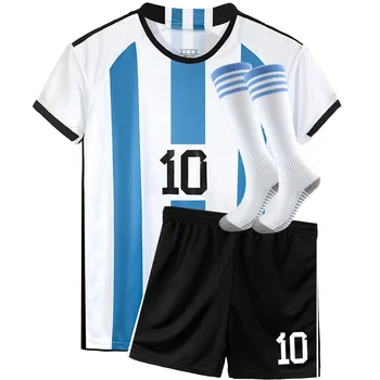 Boys' Soccer Jerseys Kids #10 Football for Boys Girls Youth Soccer Shirts and Shorts Kit Set for 4-13 Years