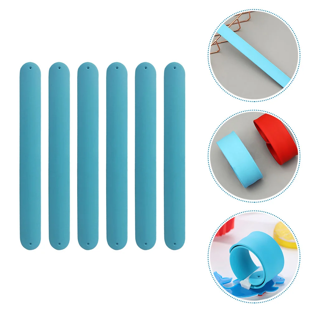 

6 Pcs Papa Circle Snap Wristband Slap Christmas Painting Bracelets Silicone for Kids Adults Bulk Child