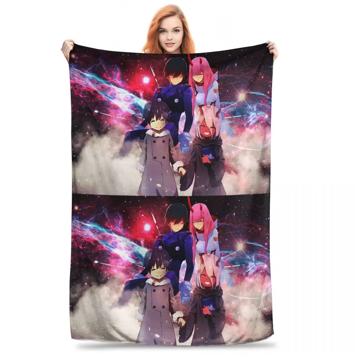 Darling In The FranXX 3 Blankets Fleece Super Soft Throw Blankets Sofa Throw Blanket For Couch Bedding Outdoor Throws Bedspread