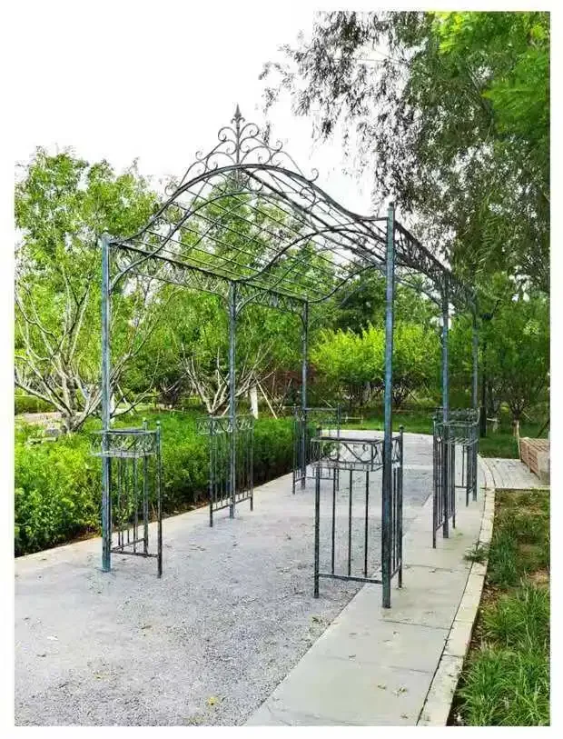 European retro old wrought iron outdoor rust-proof courtyard gazebo arch plant climbing vine frame garden flower stand
