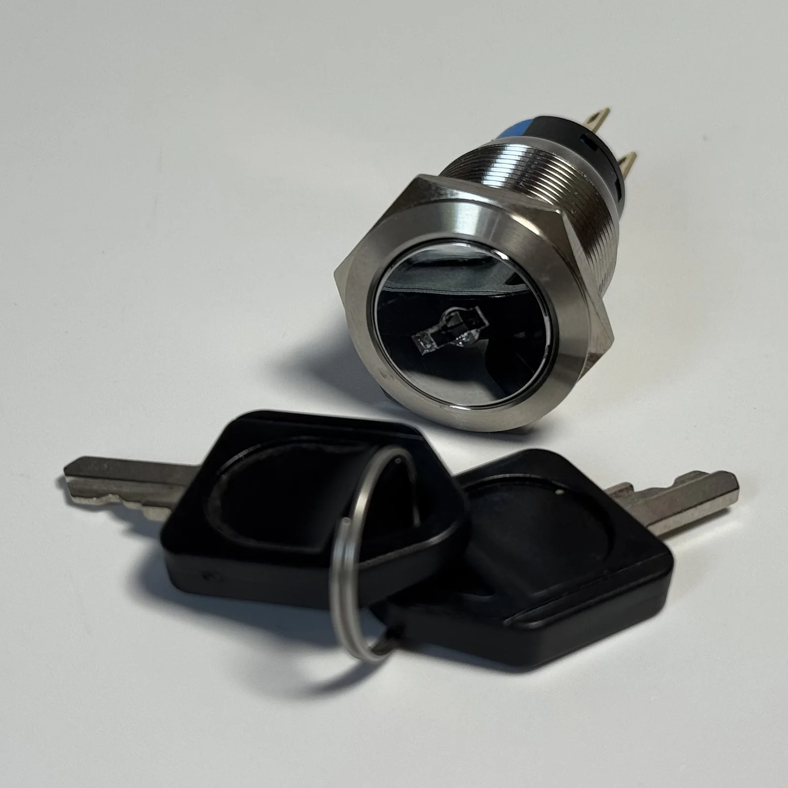 Zusen 19mm Metal Key Switch 3Positions IP65 Waterproof Fixed Push Button Switch for Electronics